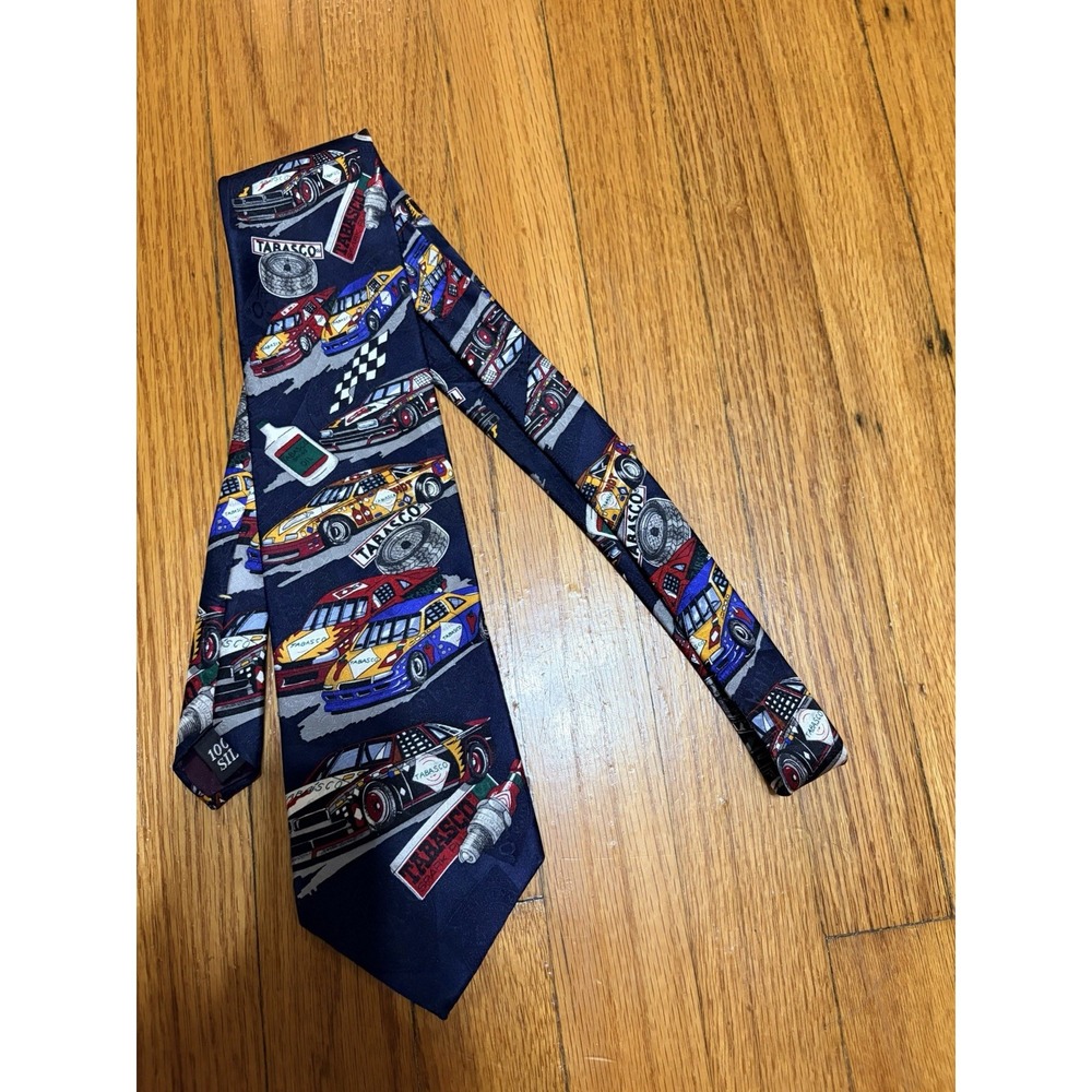 Vintage Men's Tobasco Novelty Racing Tie 100% Silk 57" - Made In USA